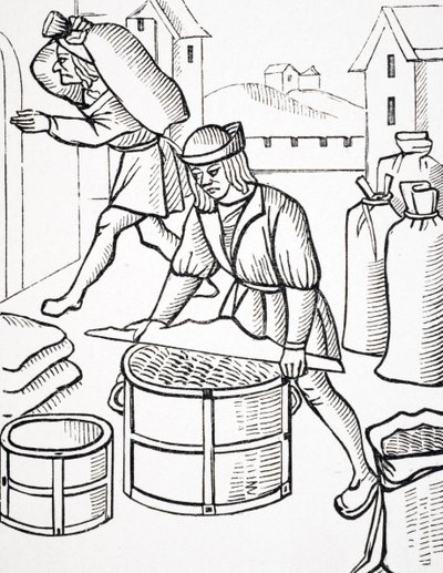 Measurers of Corn in Paris, after a woodcut from 